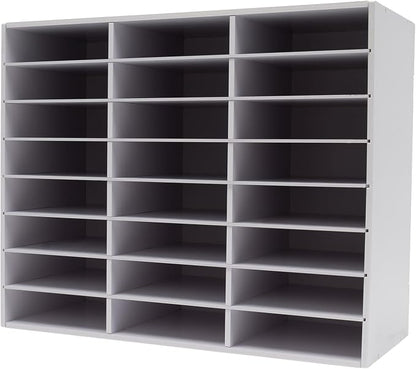 24 Compartments Literature Organizer, Desktop File Sorter Mail Center Paper - Image 5