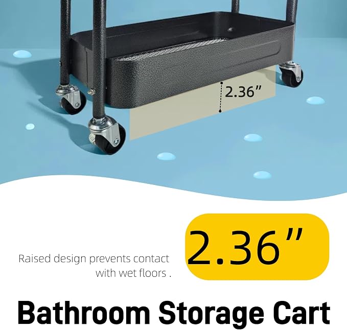 4 Tier Slim Storage Cart with Wheels - Image 7