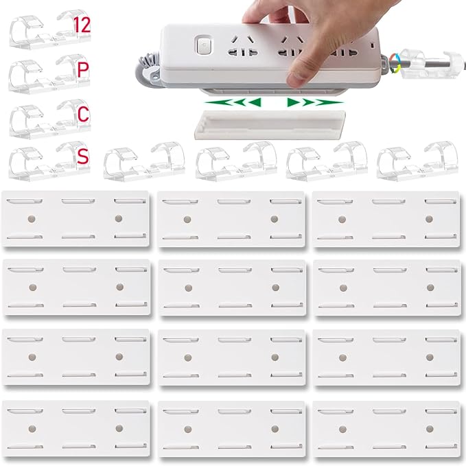 CHNLML 12PCS Power Strip Holder, Adhesive Punch-Free Socket Holder, Self by Unknown