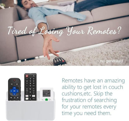 3 Slot Adjustable Remote Control Holder Wall Mount, TV Remote Box Hollow Bottom - Image 4