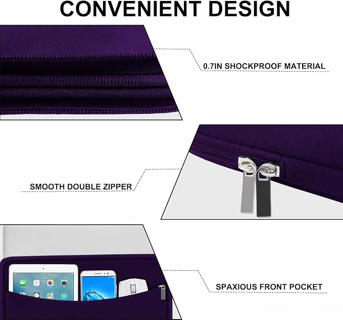 Laptop Sleeve Case 15.6 inch, Shockproof Protective Laptop Cover Carrying - Image 3