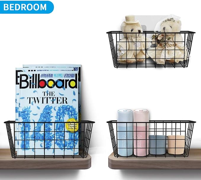MaraFansie Hanging Kitchen Baskets, 2 Pack Wire Storage Basket Over Cabinet - Image 8