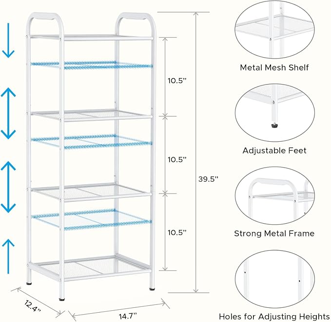 MAX Houser Storage Rack with Shelf, Industrial Style Extendable Plant Stand - Image 3