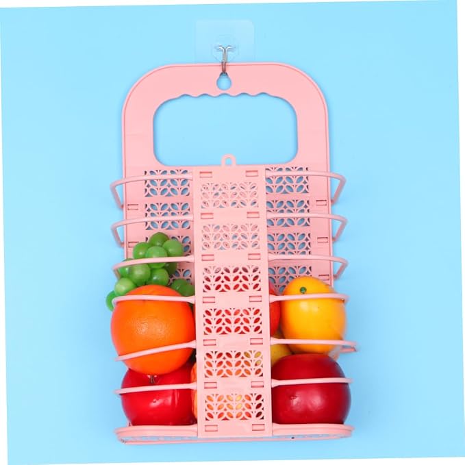 SHOWERORO Hanging Fruit and Vegetable Storage Basket Wall-mounted Foldable - Image 9