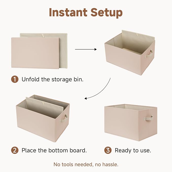 StorageWorks Storage Baskets for Shelves, Foldable Fabric Closet Storage Bins - Image 7
