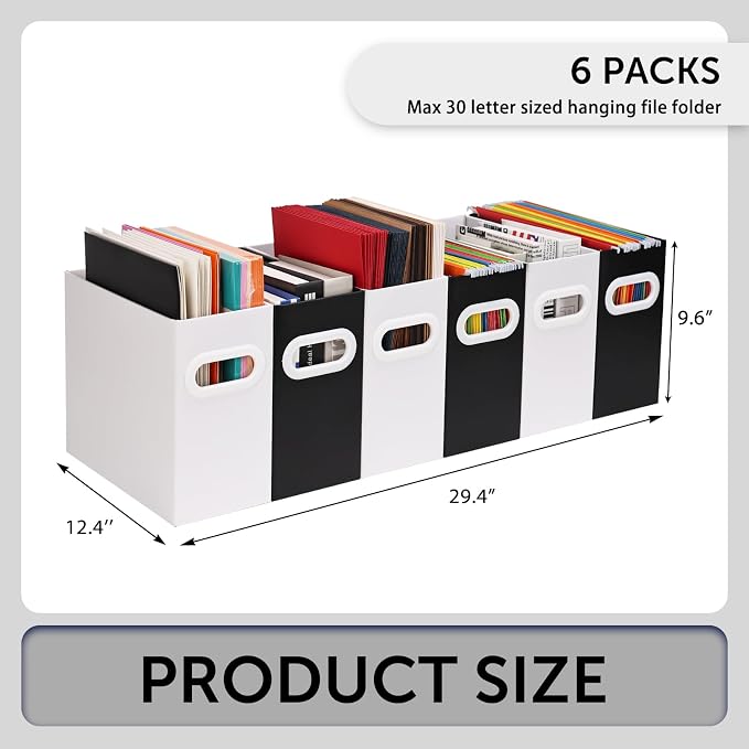 File Box for Hanging File Folders, Collapsible Cardboard Box | Portable Filing - Image 8