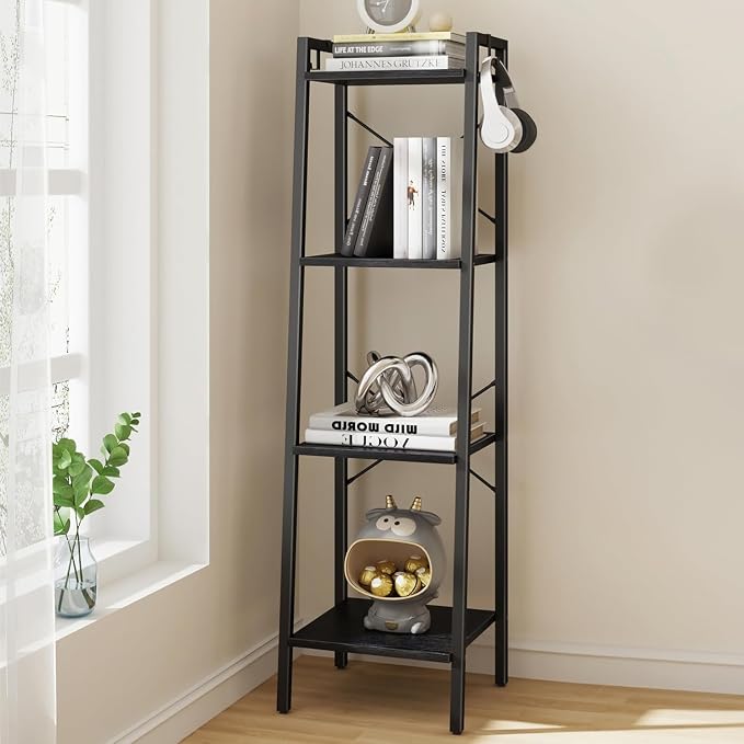 Hzuaneri Ladder Shelf, Freestanding Corner Storage Shelf | Bookcase by Hzuaneri