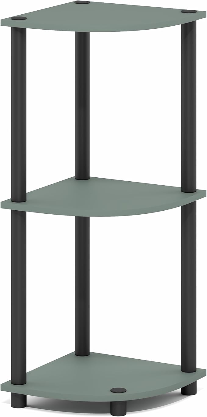 Furinno Turn-N-Tube Corner Shelf, 3-Tier Corner Bookshelf, Display Storage - Image 6