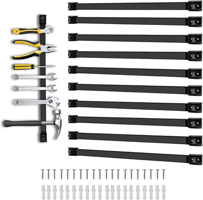 18" Magnetic Tool Holder, 10 Packs Magnetic Storage Strips Magnet Bar PVC Coated by SDLDEER