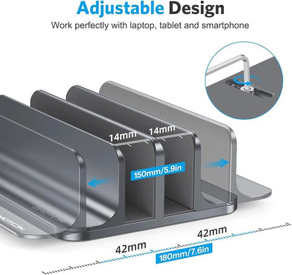 OMOTON Vertical Laptop Stand, Desktop Aluminum Mac Book Stand - Image 4
