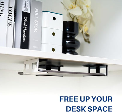 BYMECOST Under Desk Laptop Mount, Metal Under Desk Storage Holder, - Image 7