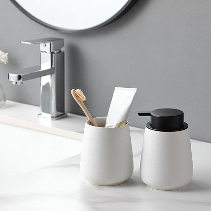 Speckled White Ceramic Toothbrush Holder - Image 6