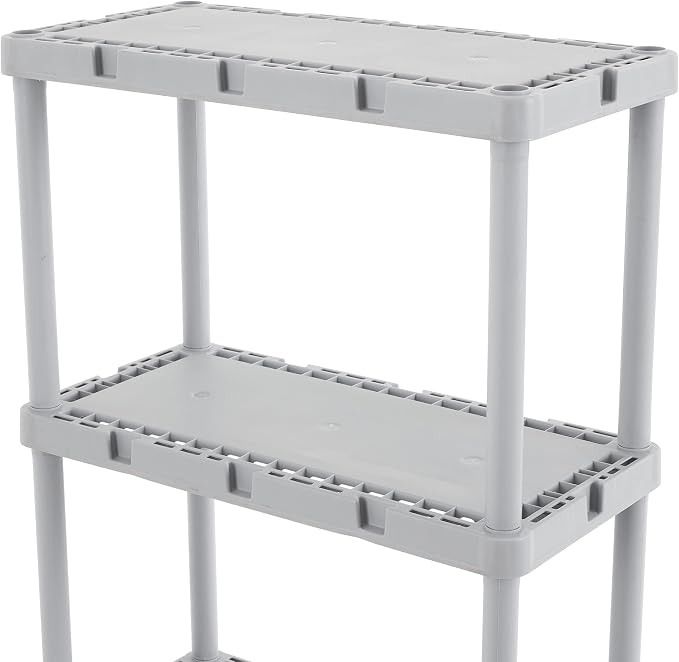 Gracious Living 4 Pack Light Duty Storage Shelves, Knect-A-Shelf 4-Shelf Solid - Image 8