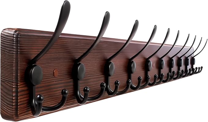 38.6'' Large Coat Rack Wall Mount Coat Hooks Coat Hanger by Kuhome