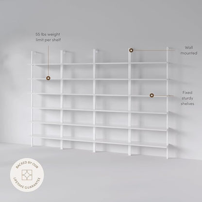 Nathan James Theo 6-Shelf Tall Modern Bookshelf, Wall Mount Ladder Shelf - Image 4