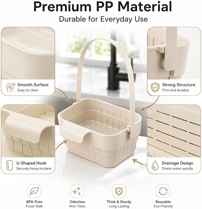Foldable Sink Drain Basket, Hang Collapsible, Colander - Image 4