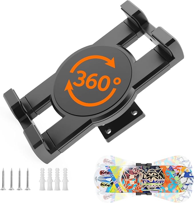 DYAUS 360° Rotating Skateboard Wall Mount, Extending Skateboard Wall Hanger by DYAUS