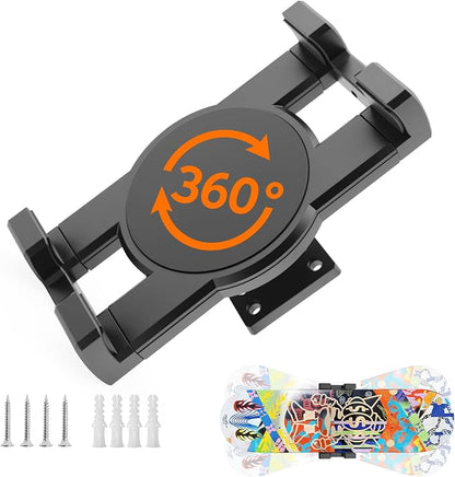 DYAUS 360° Rotating Skateboard Wall Mount, Extending Skateboard Wall Hanger by DYAUS