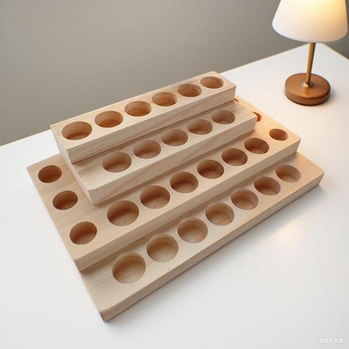4 Tier Wooden Essential Oil Organizer Essential Oil Holder 30-Bottle Solid Wood - Image 3