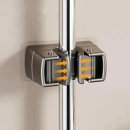 4 Pack Heavy Duty Mop Holder Wall Mount, Strong Adhesive Hanger - Image 5