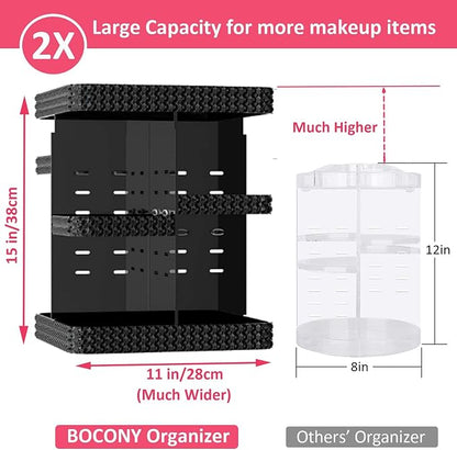 Rotating Makeup Organizer, Large Capacity Cosmetic Display Case, Acrylic - Image 2