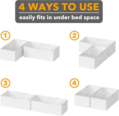SpaceAid 2 Pack 10" High Under Bed Storage Containers, Large Underbed Storage - Image 6