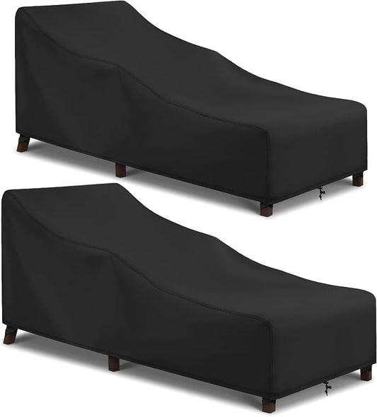Arcedo Outdoor Lounge Chair Covers 2 Pack, Waterproof Patio Chaise Lounge Cover by ARCEDO