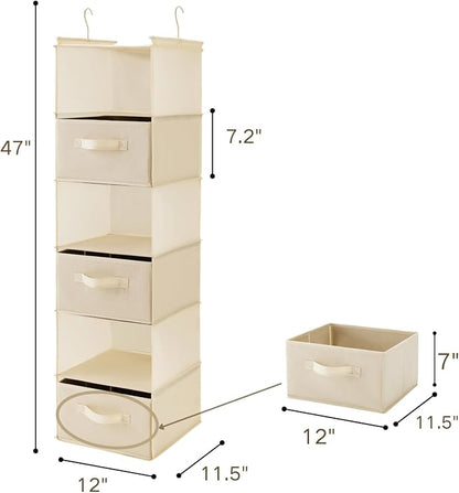 MAX Houser 6 Tier Shelf Hanging Closet Organizer, Closet Hanging Shelf - Image 3
