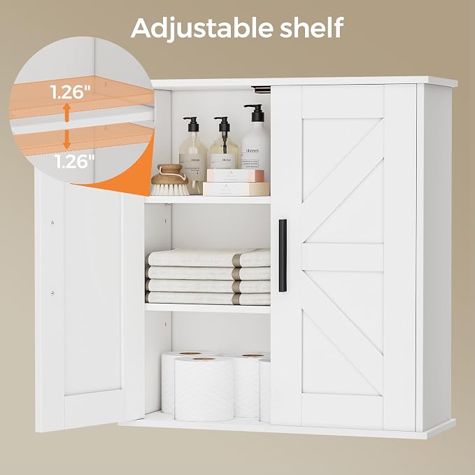 Homleke Bathroom Wall Cabinet, Medicine Cabinet - Image 5