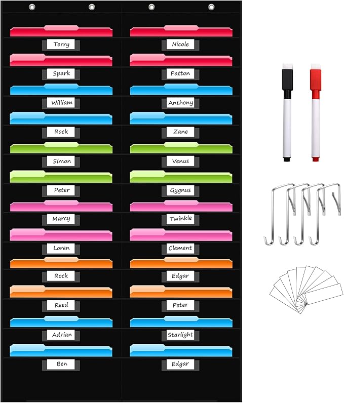 REGELETO 24 Pockets File Storage Pocket Chart by REGELETO