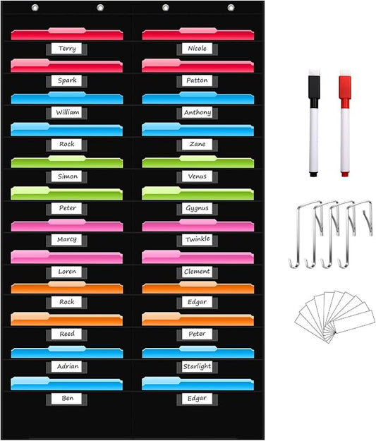 REGELETO 24 Pockets File Storage Pocket Chart by REGELETO