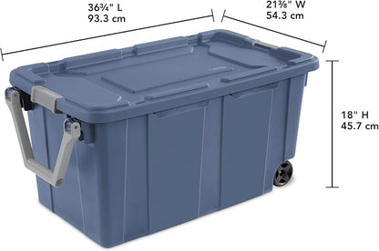 40 Gallon Heavy-Duty Rolling Storage Bins 2-Pack, Leakproof Lid & Latches - Image 3