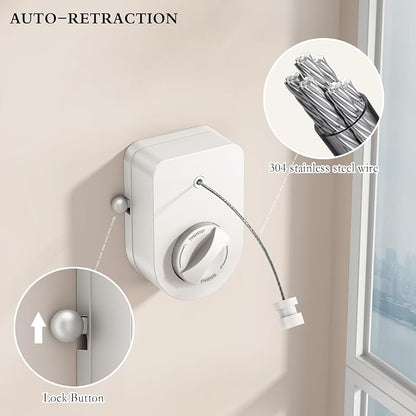 CICUFY Retractable Clothesline Indoor, Non-Sagging Clothes Line Outdoors - Image 5