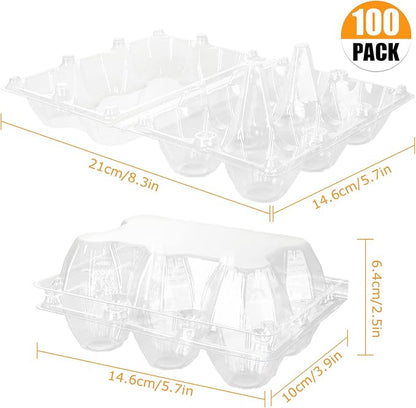 100PCS Plastic Egg Cartons Bulk 2x3 Egg Holders Style Holds 6 Eggs - Image 2