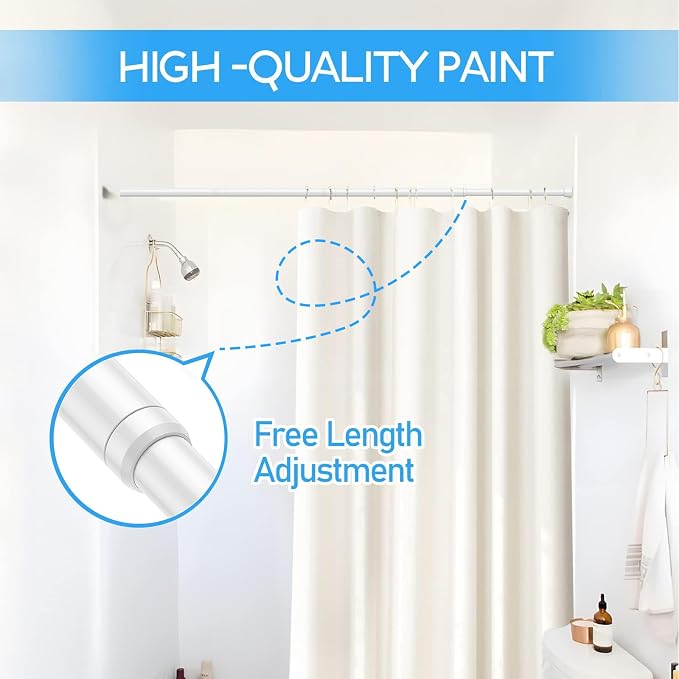 2 Pack Spring Tension Rod, Adjustable 28-45 Inch No Drill, Fits Windows Kitchen - Image 3
