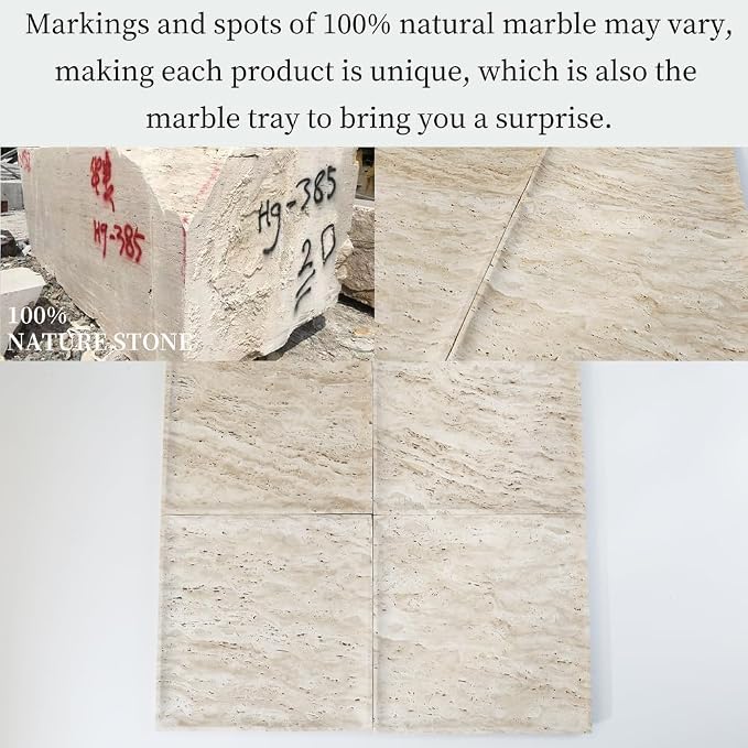 Natural Beige Travertine Marble Luxury Tray, - Image 7
