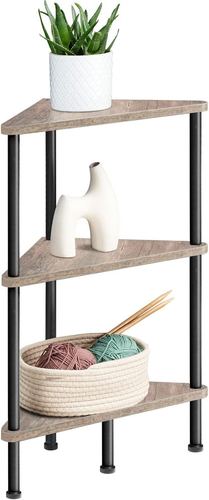 HOOBRO Corner Shelf Stand, Industrial 3-Tier Wall Corner Bookshelf - Image 9