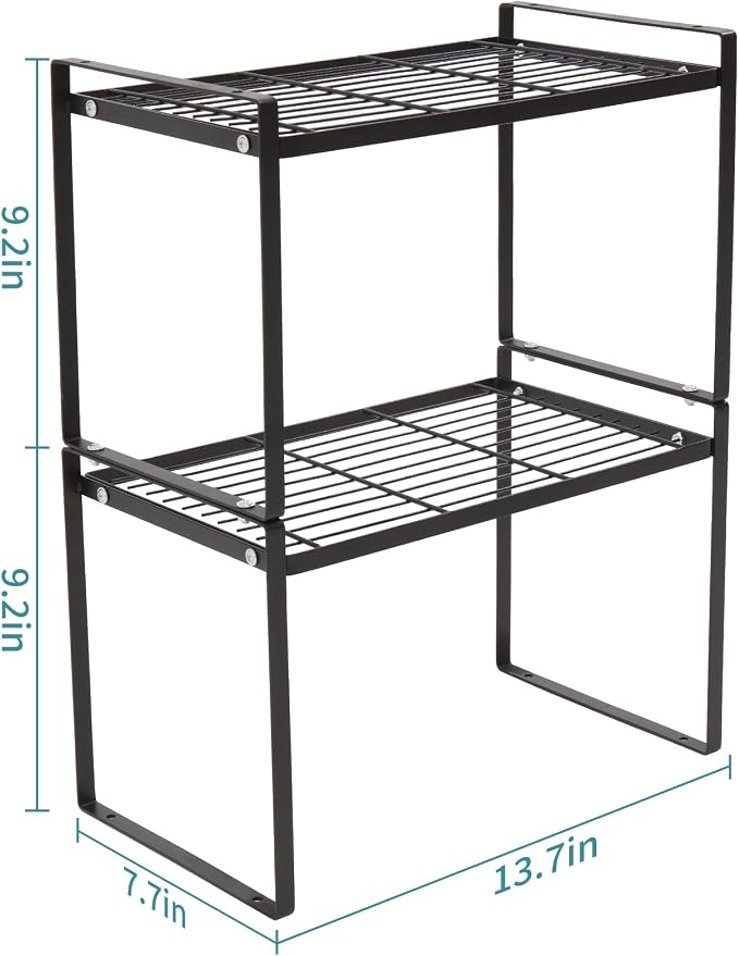 MiaLi Cabinet Organizer Shelf, Stackable Kitchen Bathroom Organizers and Storage - Image 2