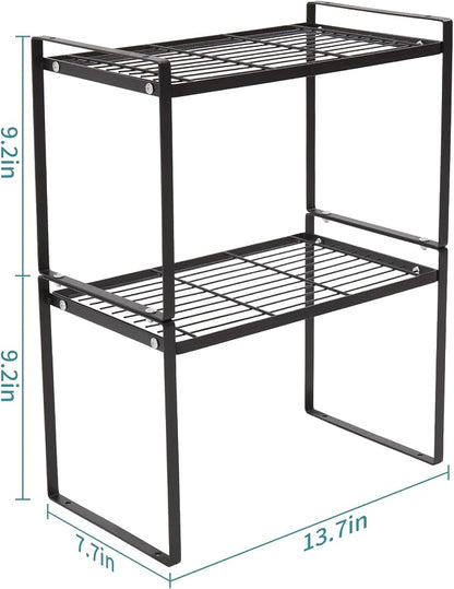 MiaLi Cabinet Organizer Shelf, Stackable Kitchen Bathroom Organizers and Storage - Image 2