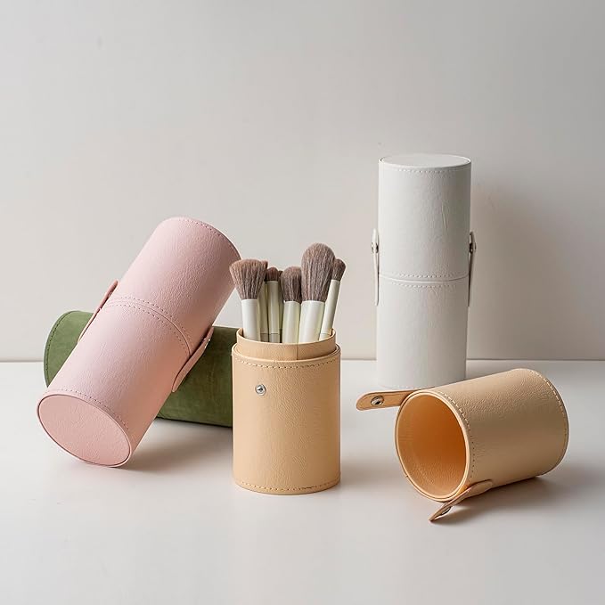 Portable Makeup Brush Holder, Waterproof PU Leather Travel Makeup Brush Case - Image 4