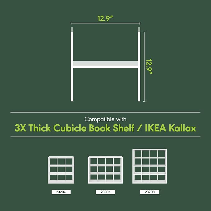 Furinno Cubicle H-Shelf Cube Insert, 2-Tier Cube Organizer, Dark Oak | 12.9W x - Image 5