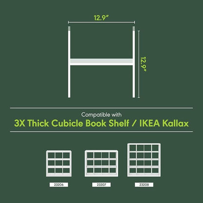 Furinno Cubicle H-Shelf Cube Insert, 2-Tier Cube Organizer, Dark Oak | 12.9W x - Image 5
