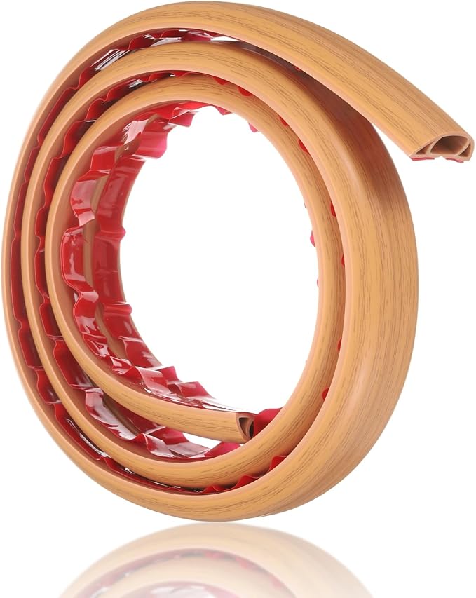 HARFINGTON 4ft Cord Cover Floor W0.6 x H0.33 Inner Channel PVC Hide Extension - Image 3