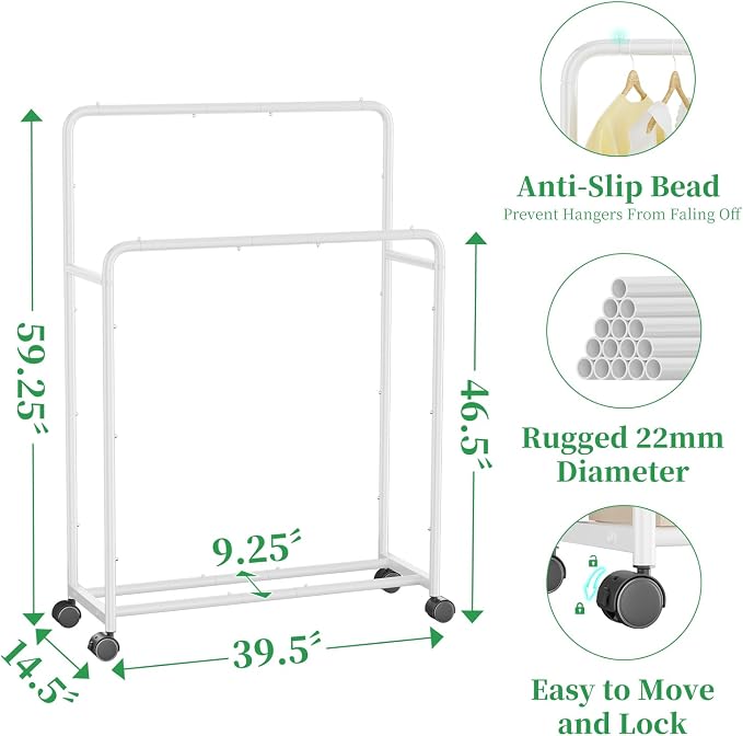 Simple Trending Clothing Clothes Rack Double Rods - Image 5