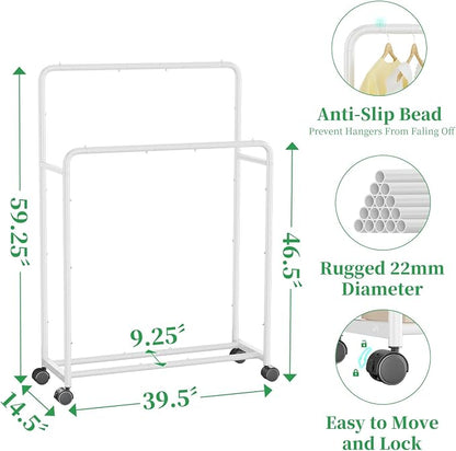 Simple Trending Clothing Clothes Rack Double Rods - Image 5