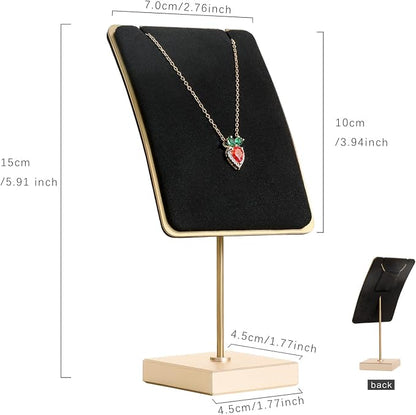 GemeShou Black velvet necklace stand, small metal jewelry stand - Image 4