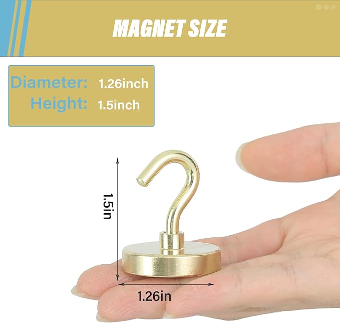 Neosmuk Magnetic Hooks, Heavy Duty 130lb+ Strong Magnet Hook - Image 4