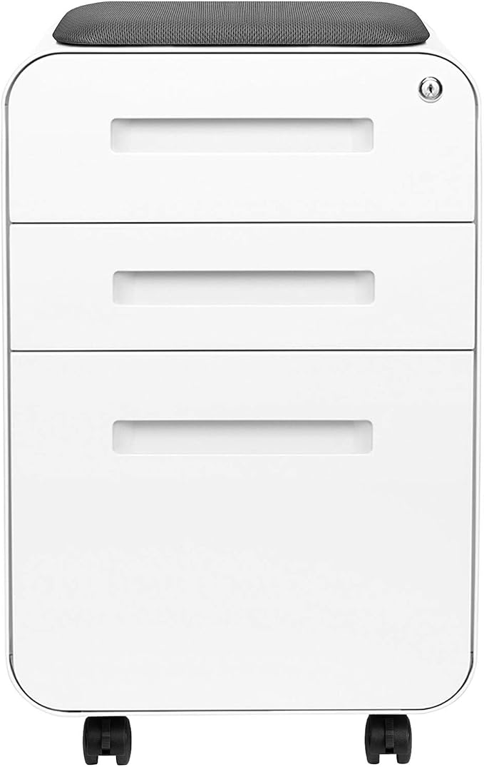 Laura Davidson Furniture STOCKPILE Curve Seated 3-Drawer Mobile File Cabinet - Image 4