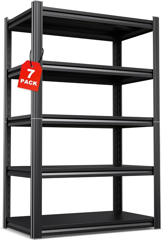 Set of 7, Adjustable Heavy Duty Metal Shelving Unit and Storage Large Rack by CreatingaComfortableLiving