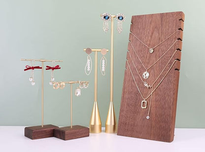 GemeShou 2pcs Gold earring display T bar stand, Big jewelry earring holders - Image 2